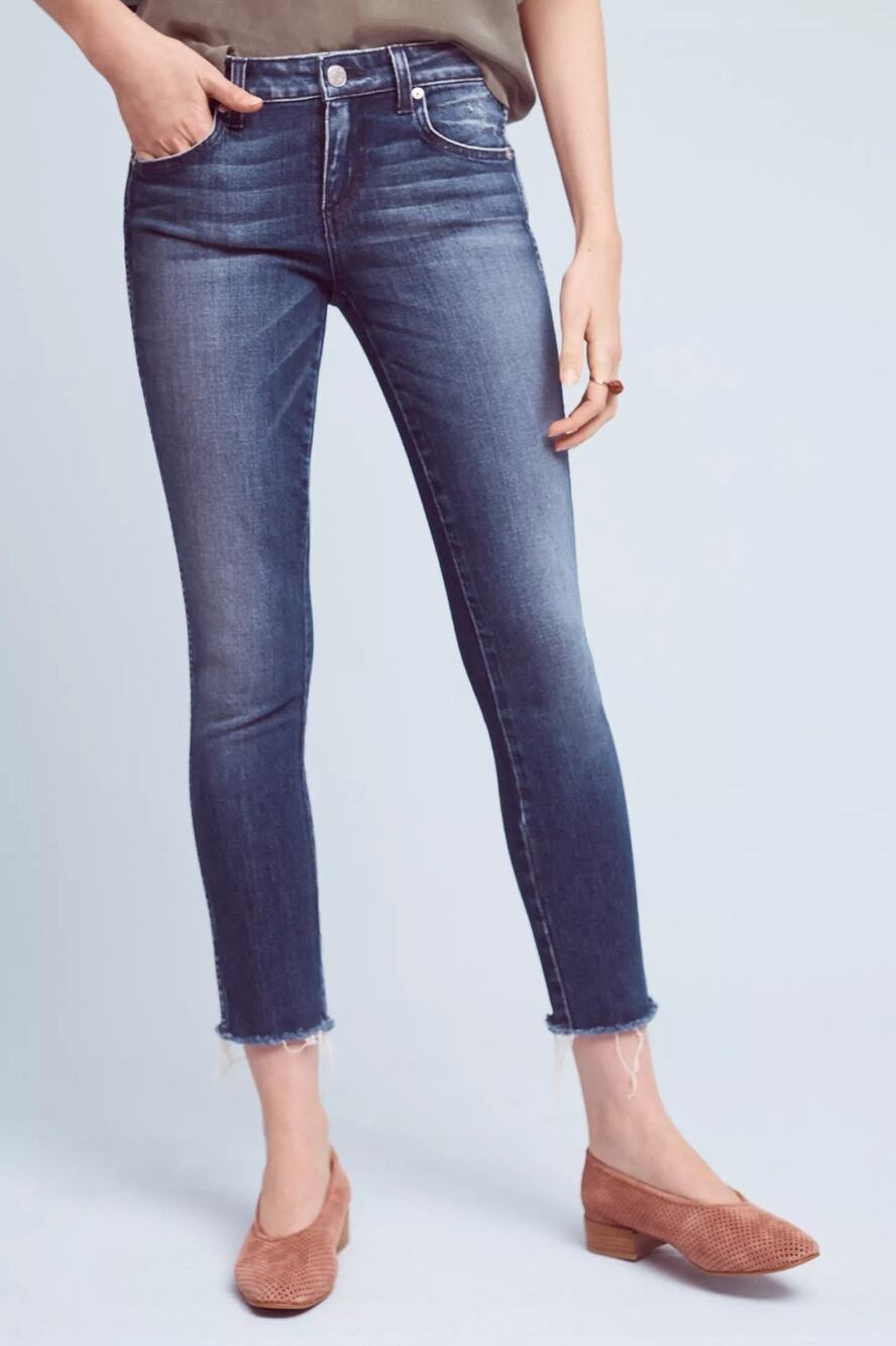 AMO Stix Crop Jeans Mojave Wash Distressed Size 30